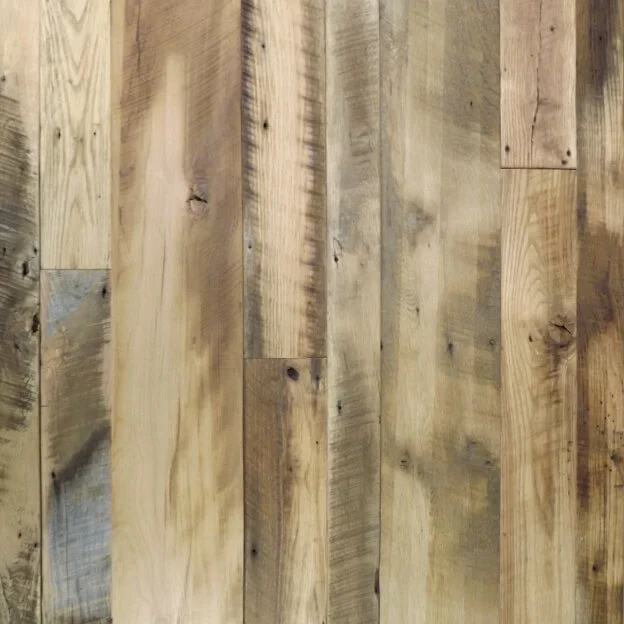 Reclaimed hardwood flooring planks